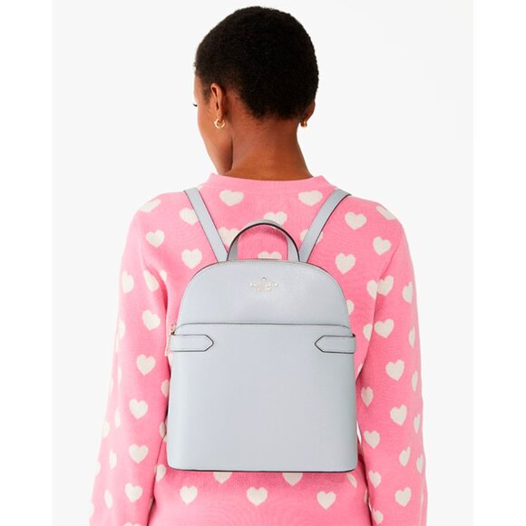 S Kate Spade Staci Dome Backpack Pale Sapphire Leather Bag Blue KG021 NWT $359 main image 9
